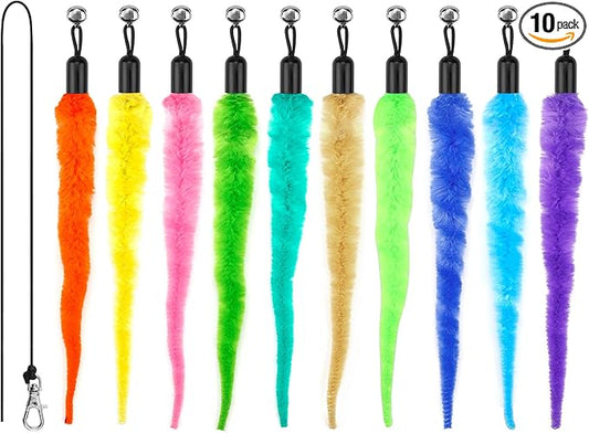 10PCS Cat Worm Toy for Cats, Cat Wand Toy Accessories, Cat Feather Toy by MeoHui