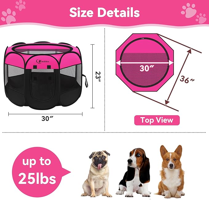 Siedihit Dog Playpen, Medium Puppy Pet Playpen, Dog Crate Tent Cage - Image 6