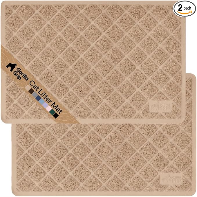 GORILLA GRIP Cat Litter Box Mat, Cushioned Coil Mesh Litter Trapping Mats by Unknown