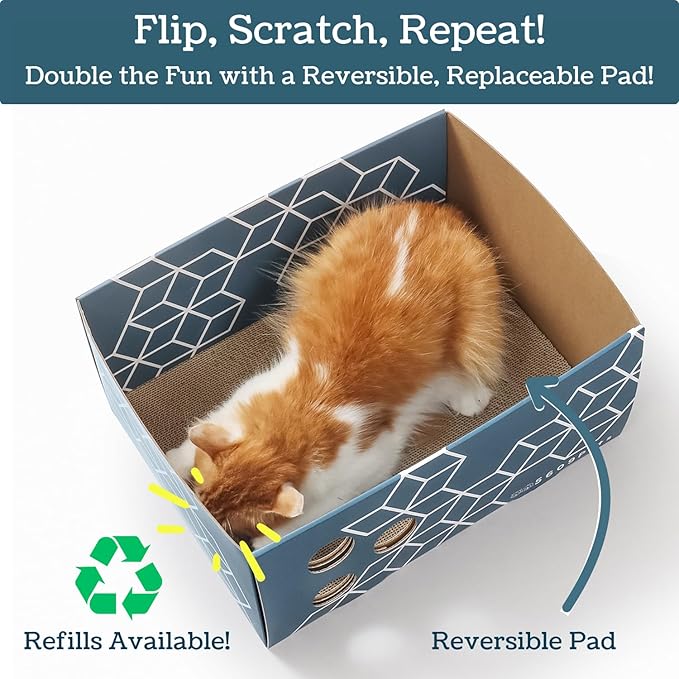 5609PETS Cat Scratching Box, Extra Large Refillable Double-Sided Scratch Pad - Image 3