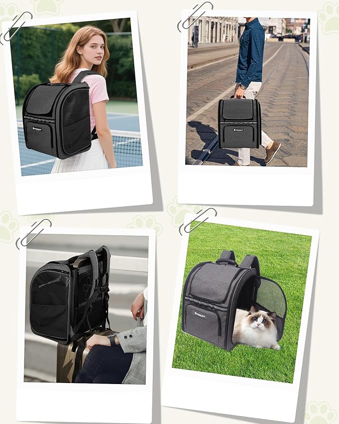 Cat Backpack Carrier with Breathable Mesh, Pet Carrier Backpack - Image 7