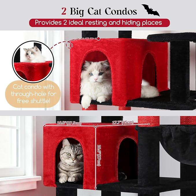 Globlazer Extra Large Gothic Cat Tree Tower, 82in Tall Goth Heavy Duty Cat Tree - Image 4