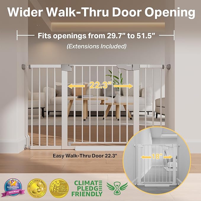 Cumbor 29.7–51.5" Extra Wide Baby Gate - Image 2