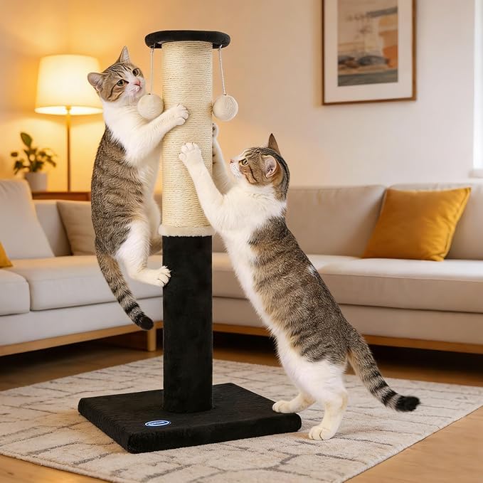 34-Inch Tall Cat Scratching Post, Komicoll Large Carpet Scratch Post, Sisal Cat - Image 7