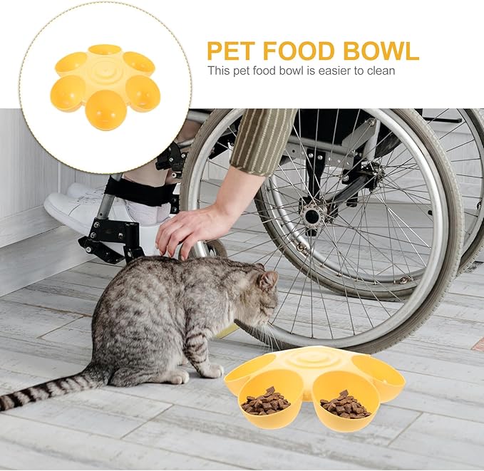 Multi-Petal Dog Bowl and Plastic Cat Feeder, Indoor Pet Feeding Bowl - Image 7