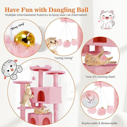 Sweetcrispy 54 Inch Cats Tree Tower, Indoor Cat Condo - Image 3