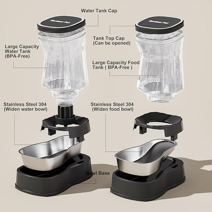 Automatic Pets Gravity Feeder and Water Dispenser Set - Image 5