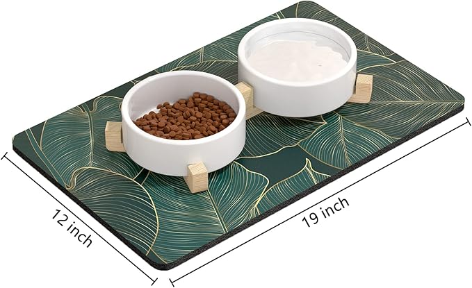 Rnivvi Dog Food Mat, Cute Anti-Slip Rubber Pet Feeding Rug Protect Floors - Image 2