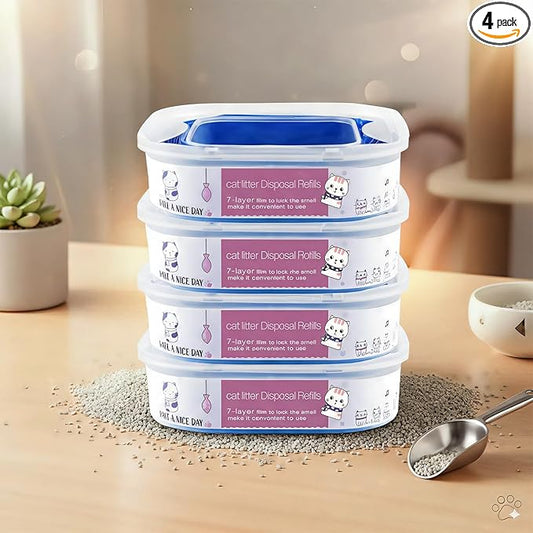 4 Pack 28FT Cat Litter Refill Cartridge, Compatible by AIMIDODO