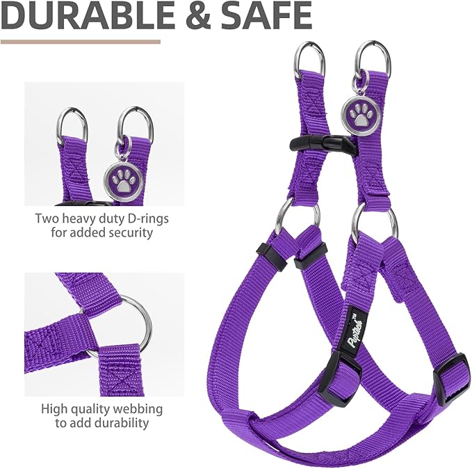 PUPTECK No Pull Dog Harness Soft Adjustable Basic Nylon Step in Puppy Vest - Image 2