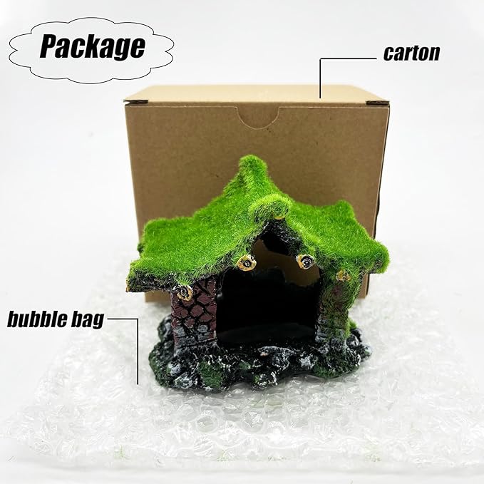Tfwadmx Aquarium Decoration House Resin Hollow Hideout House, Small Betta Fish - Image 6
