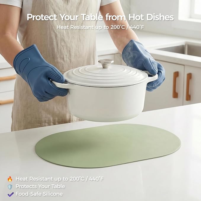 Premium Thick Silicone Placemat，Heat & Oil Resistant, Non-Slip Table Mat - Image 6