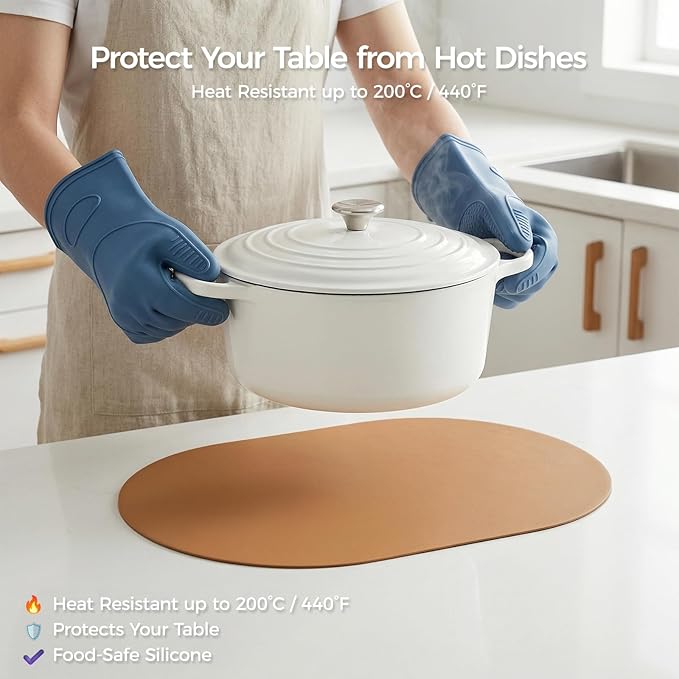 Premium Thick Silicone Placemat，Heat & Oil Resistant, Non-Slip Table Mat - Image 7