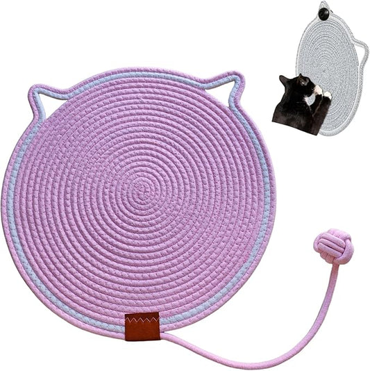 Cat Scratcher Mat, Natural Cotton Rope Cat Scratching Pad, 16.9'' Round Cat by Unknown
