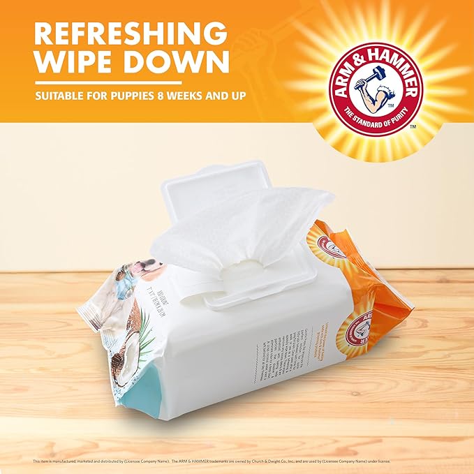 Arm & Hammer Dog Grooming Wipes, Deodorizing Dog Cleaning Wipes - Image 4