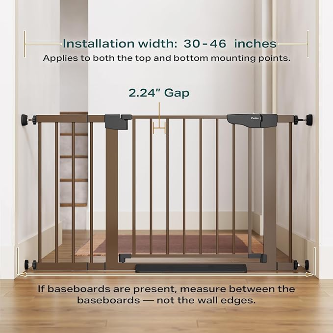 Cumbor 30-46" Baby Gate for Stairs, Mom's Choice Awards Winner-Auto Close Dog - Image 5