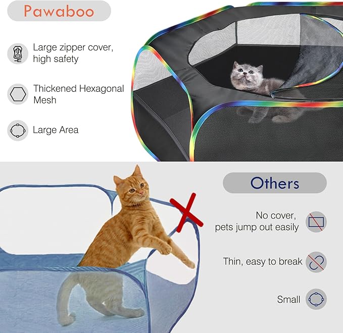 Pawaboo Small Animals Playpen, Waterproof Small Pet Cage Tent - Image 3