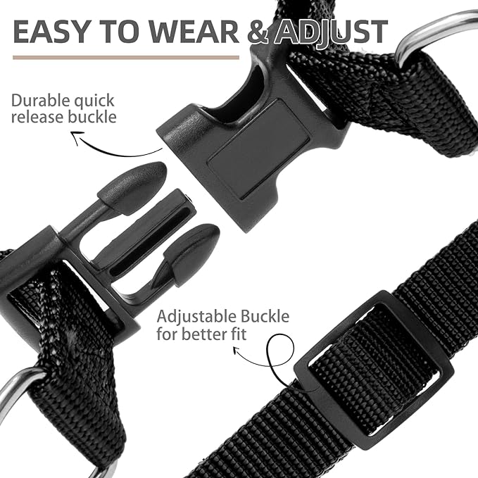 PUPTECK No Pull Dog Harness Soft Adjustable Basic Nylon Step in Puppy Vest - Image 4