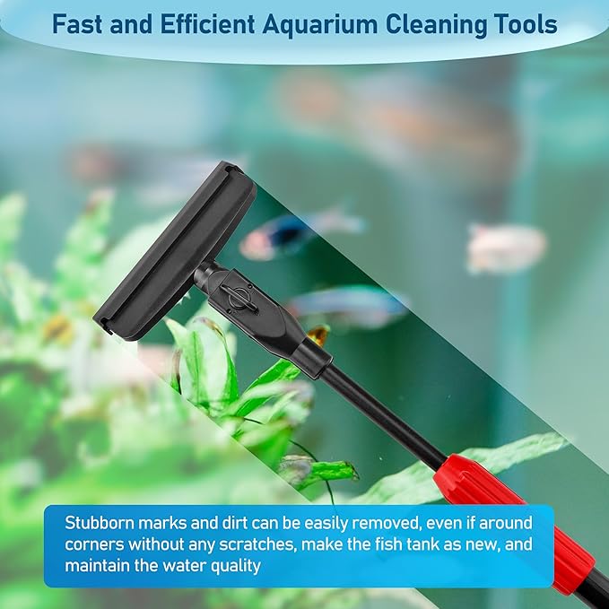 Mogoko 6 in 1 Aquarium Cleaning Tool Kit, Algae Scraper Scrubber Pad Scrub - Image 5