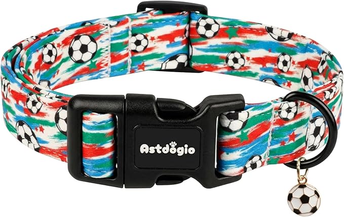 Soccer Dog Collar, Adjustable Cotton Puppy Collars by Unknown
