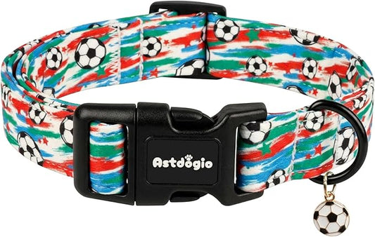 Soccer Dog Collar, Adjustable Cotton Puppy Collars by Unknown