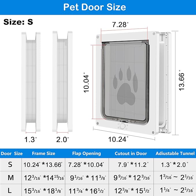 CEESC Dog Door for Pets Up to 20 lb, Weatherproof Pet Door for Cats and Dogs - Image 6