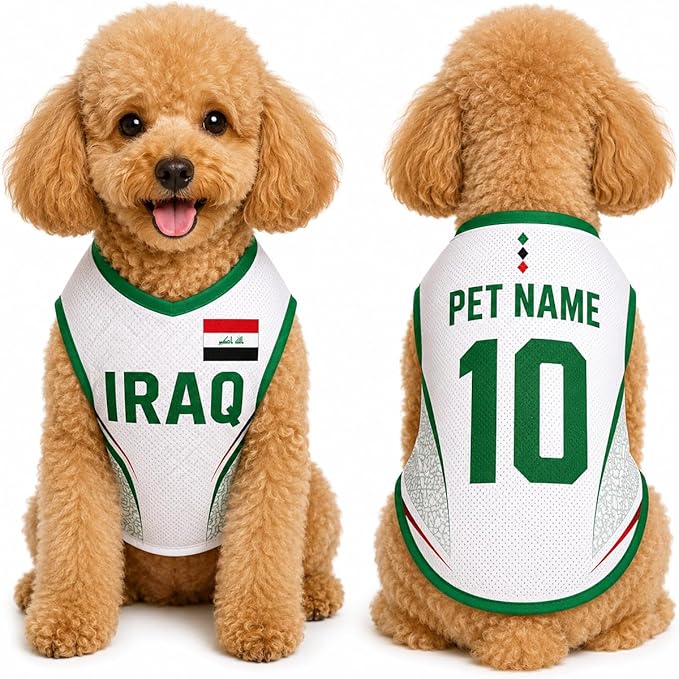 V-DECORPARKS Personalized Pet Soccer Jersey Custom Name Number Dog Cat Football by V-Decorparks