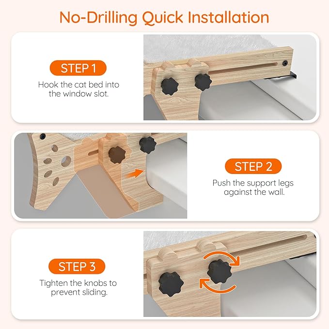 HOOBRO Cat Perch for Window Sill - Image 5
