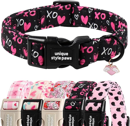 Unique Style Paws Valentine Dog Collar Plastic Buckle by Uniquestylepaws