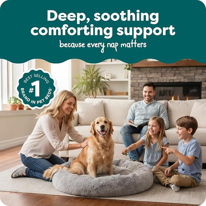 FurHaven 45" Calming Donut Dog Bed - Image 2