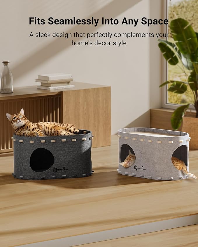 DownyPaws Cat House for Indoor Cats, Cat Bed Cave for Multiple & Large Cats Up - Image 6