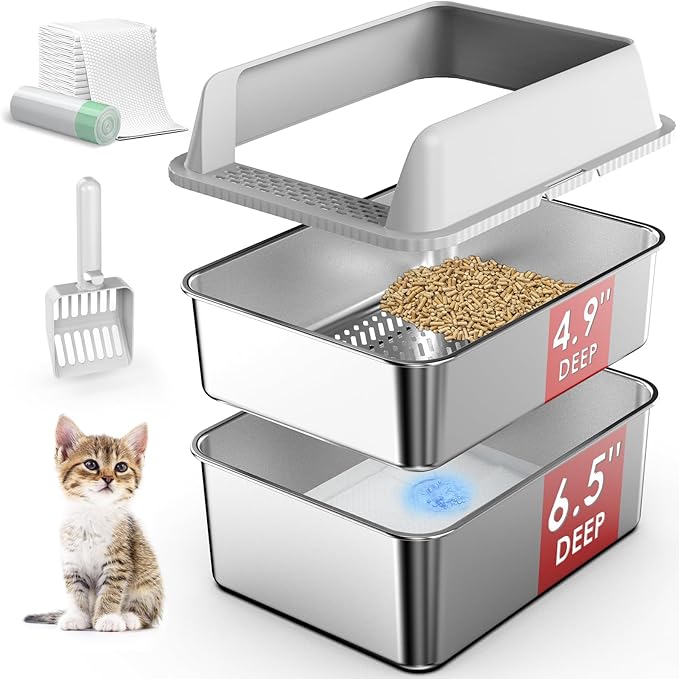 Stainless Steel Litter Box by Suzzipaws