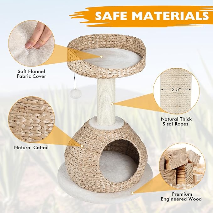 Tangkula Modern Cat Tree, Small Cat Tower - Image 6