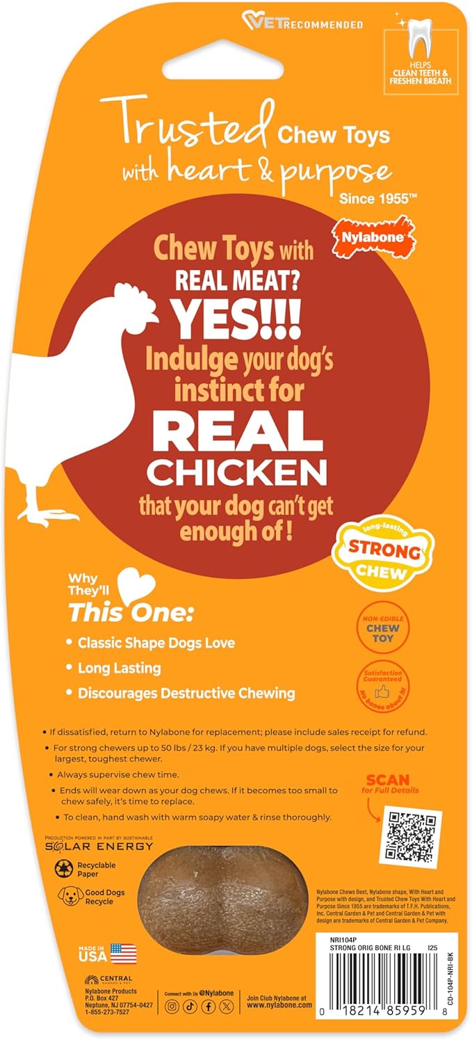 Nylabone Strong Chew Original Bone Dog Toy Made - Image 9