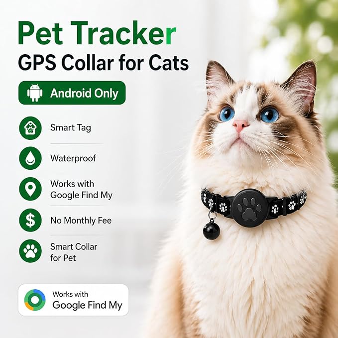 Pet Tracker, GPS Collar for Cats, Smart tag, Waterproof Compatible - Image 2