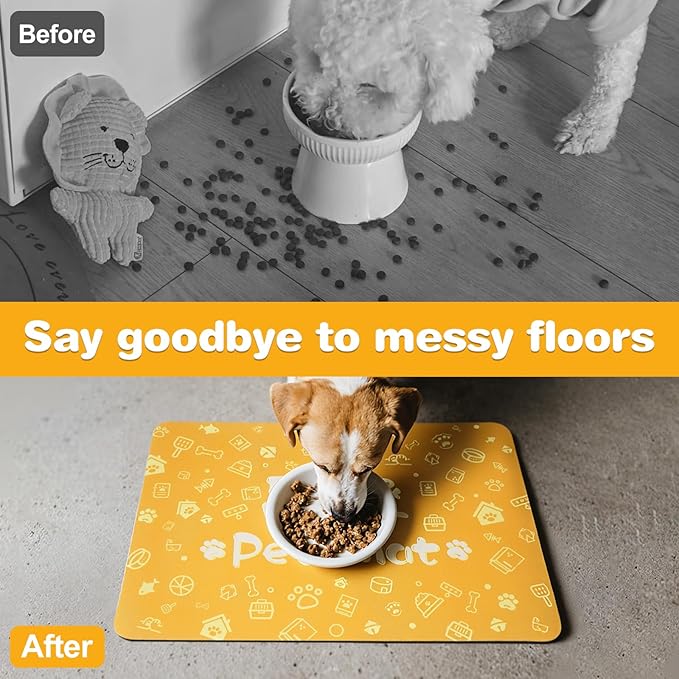 Pet Feeding Mat, Dog Cat Mat for Food and Water, Dog Bowl Waterproof Placemat - Image 4