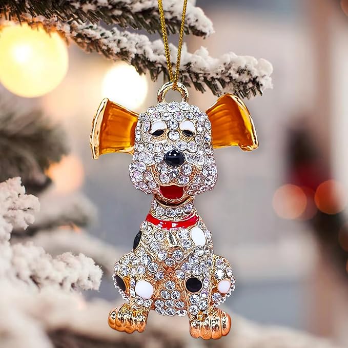 Dog Ornaments for Christmas Tree, Handmade Metallic Ornament - Image 2