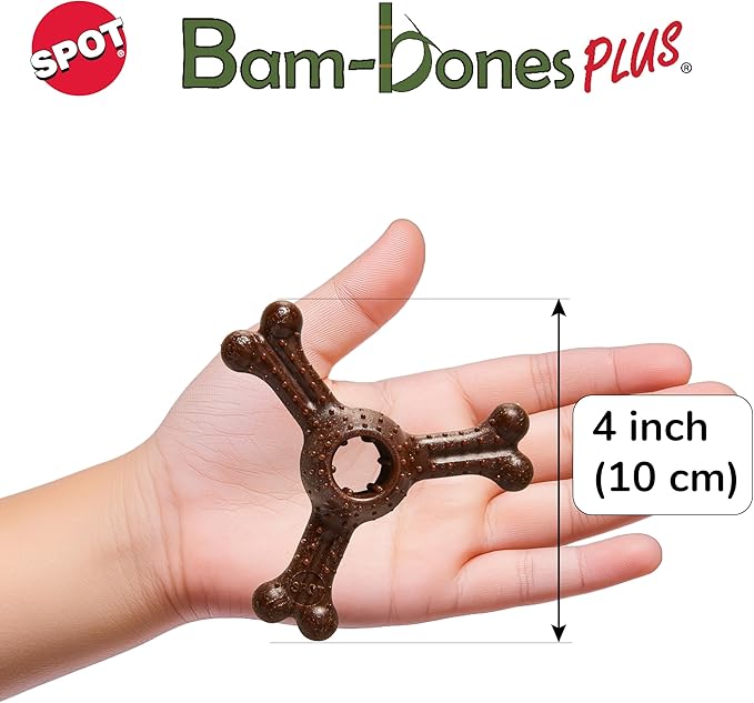 SPOT Bam-Bones Plus Triple Chew Dog Toy, Durable Bamboo Fiber & Nylon, - Image 6