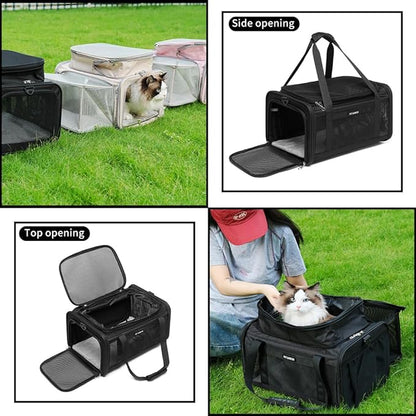 Airline Approved Pet Carrier for Cats and Small Dogs up to 15 lbs, Breathable - Image 3