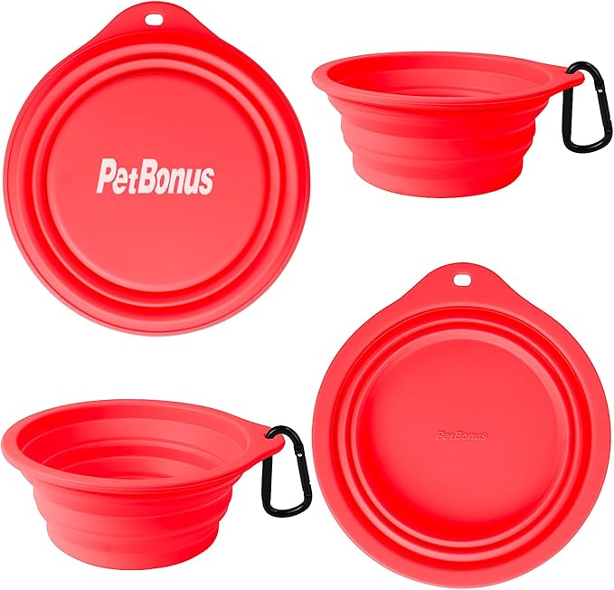 PetBonus 2-Pack Silicone Collapsible Dog Bowls, BPA Free Dishwasher Safe - Image 2