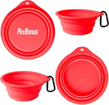 PetBonus 2-Pack Silicone Collapsible Dog Bowls, BPA Free Dishwasher Safe - Image 2