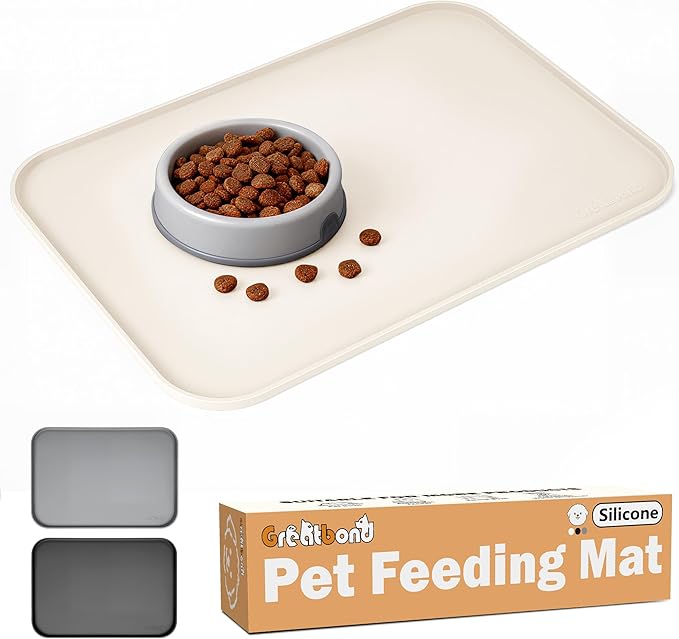 100% Waterproof Silicone Pet Feeding Mat, Warped Resistant Raised Edge BPA-Free by Unknown