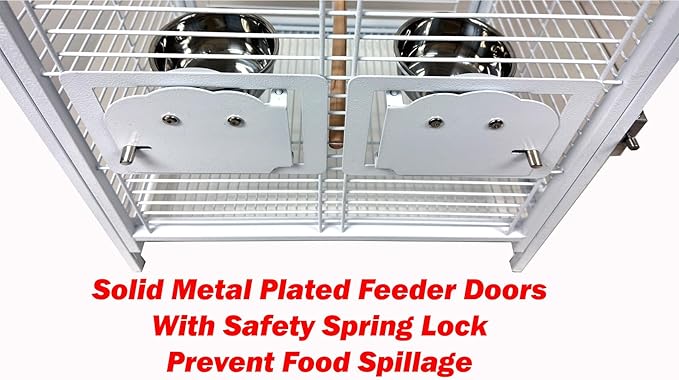 Portable Durable Heavy Duty Travel Veterinary Bird Parrot Carrier Cage Feeding - Image 4