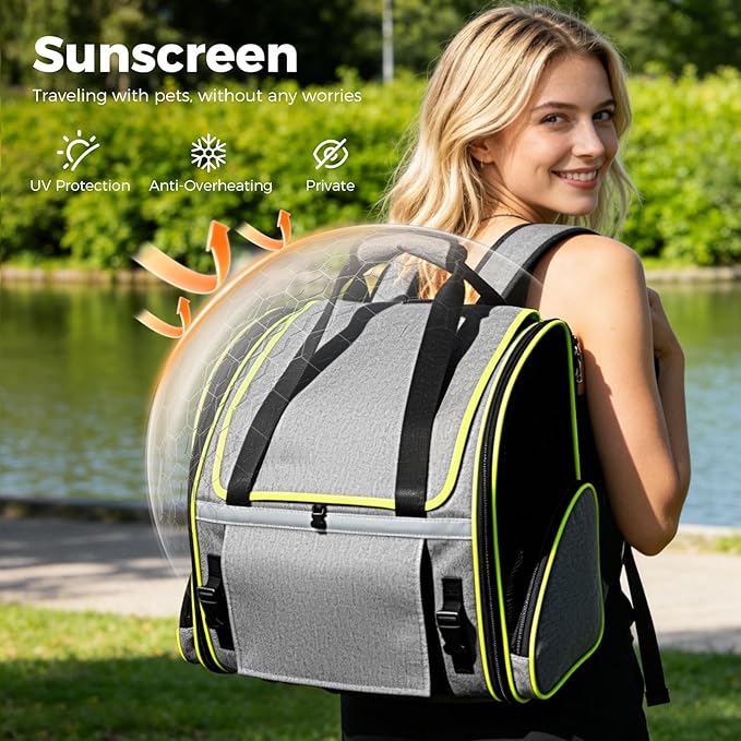 Lekereise Widened Pet Backpack Travel, Wide Pet Carrier Backpack - Image 5