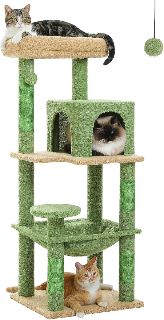 MUTTROS Cactus Cat Tree for Indoor Cats, 45.7" Multi-Level Cat Tower by MUTTROS