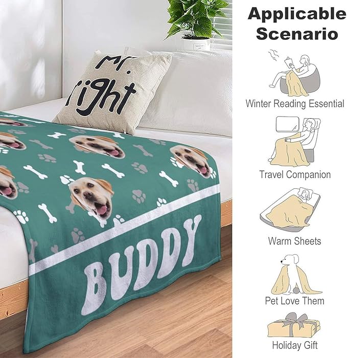 Custom Pet Name Blanket Personalized Dog Memory Blankets - Image 3