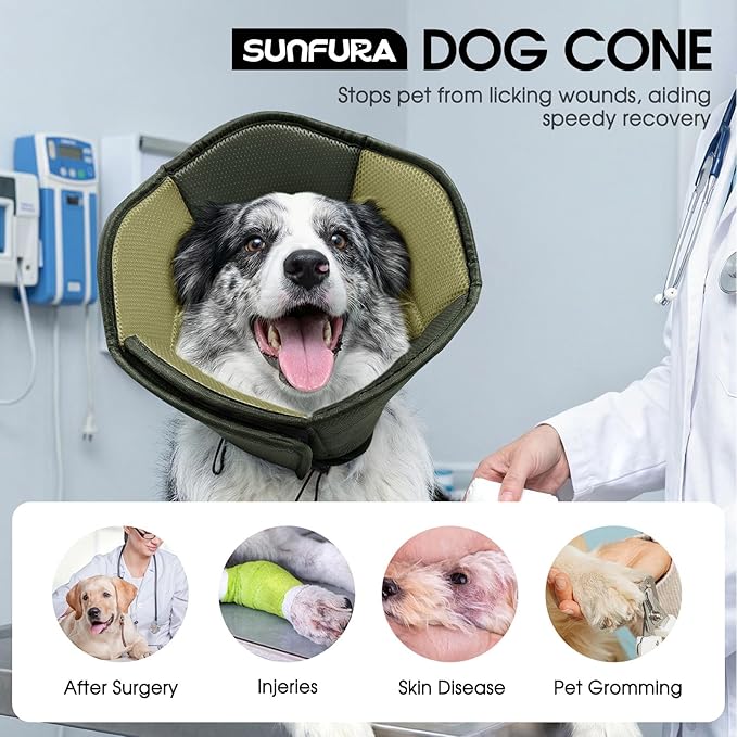 Dog Cone - Soft Cone for Dogs to Stop Licking, Pet E-Collar Alternative After - Image 2