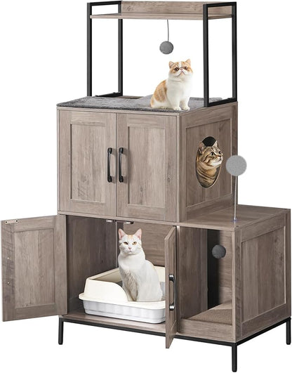 HOOBRO Cat Litter Box Enclosure Furniture, 2 in 1 Hidden Litter Box Furniture - Image 9