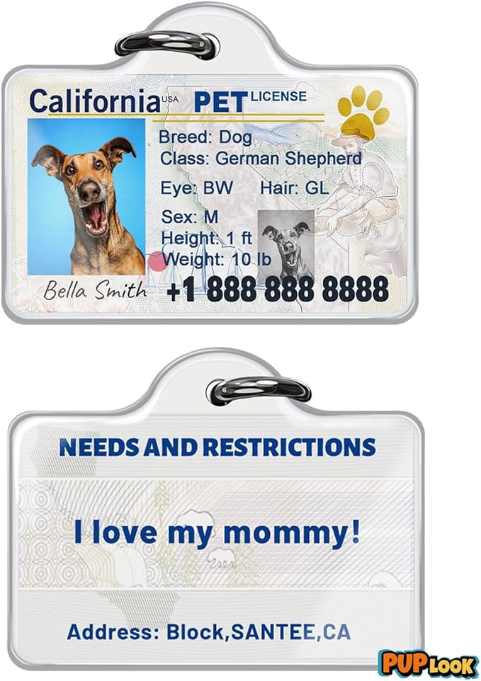 Dog License Tag Custom Pet Driver License ID Tags Dog Name Tags Personalized - Image 4