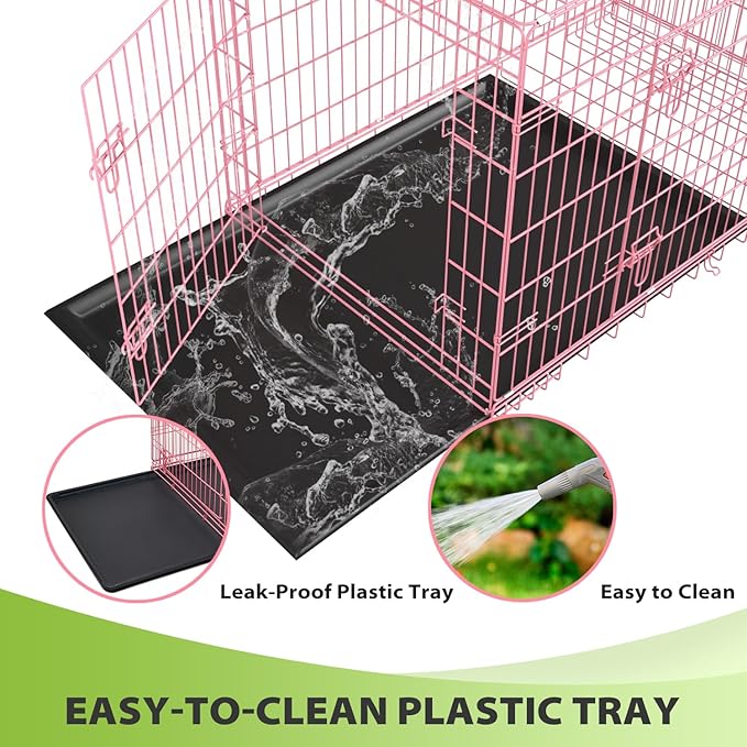 BestPet | Dog Crate | 42" | Pink | Foldable Metal Kennel - Image 5